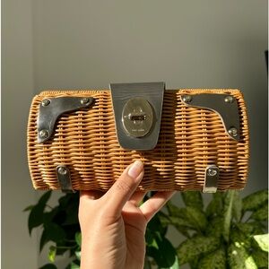 Kate Spade Wicker Clutch Hand Carry Purse